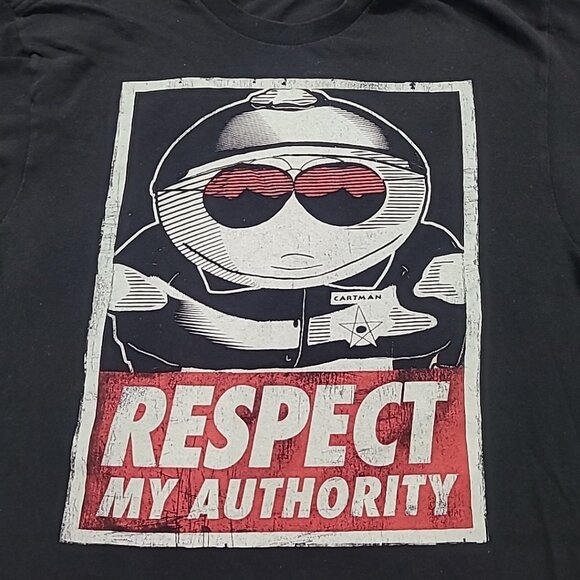 South Park Cartman Respect My Authority T Shirt Large - Picture 1 of 4